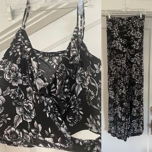 Floral Two Piece Jumpsuit Sz M